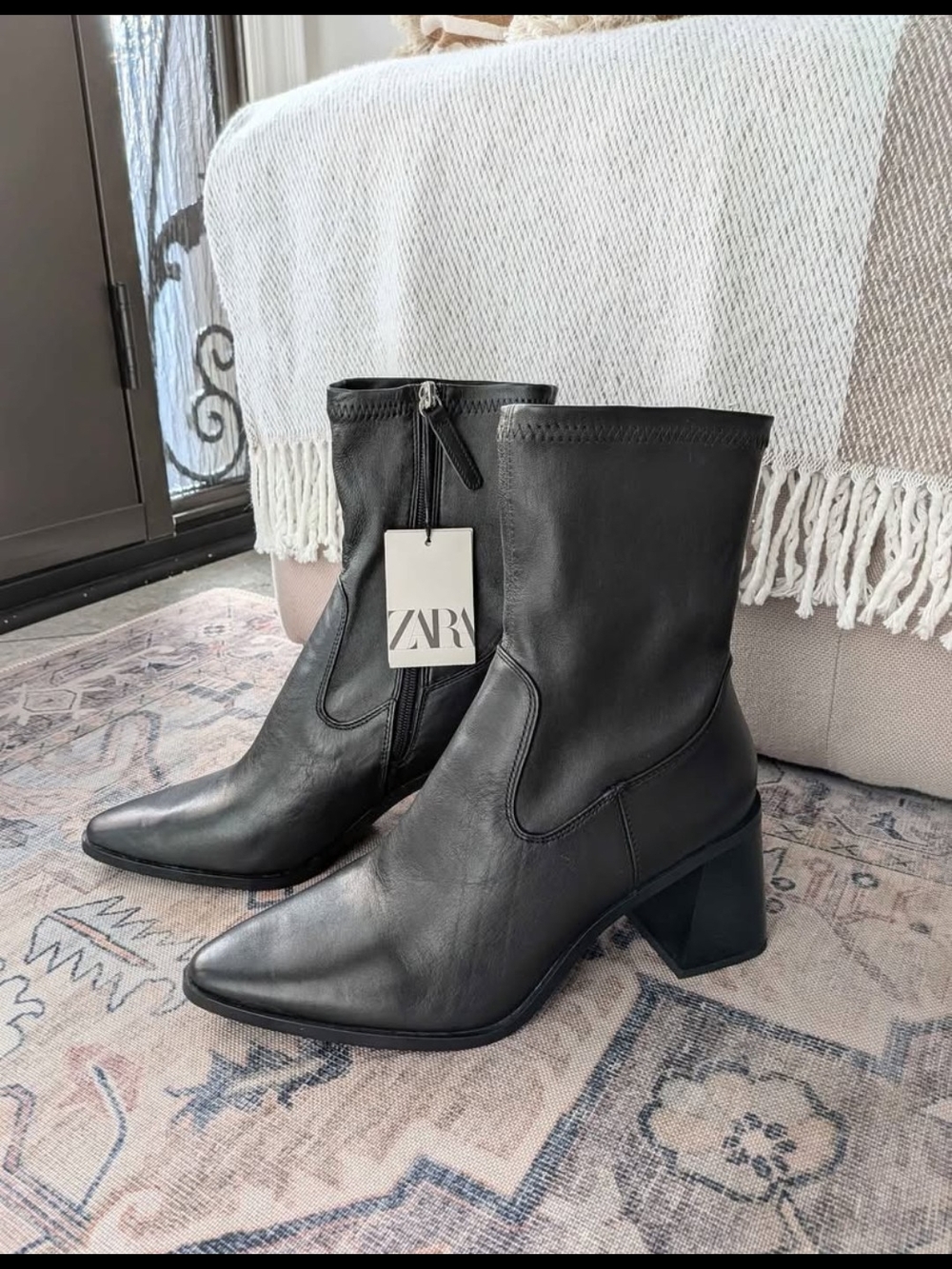 Zara Genuine Leather Boots New